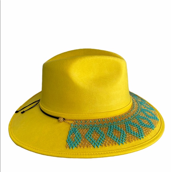 Suede Cowgirl Hat with beaded hatband